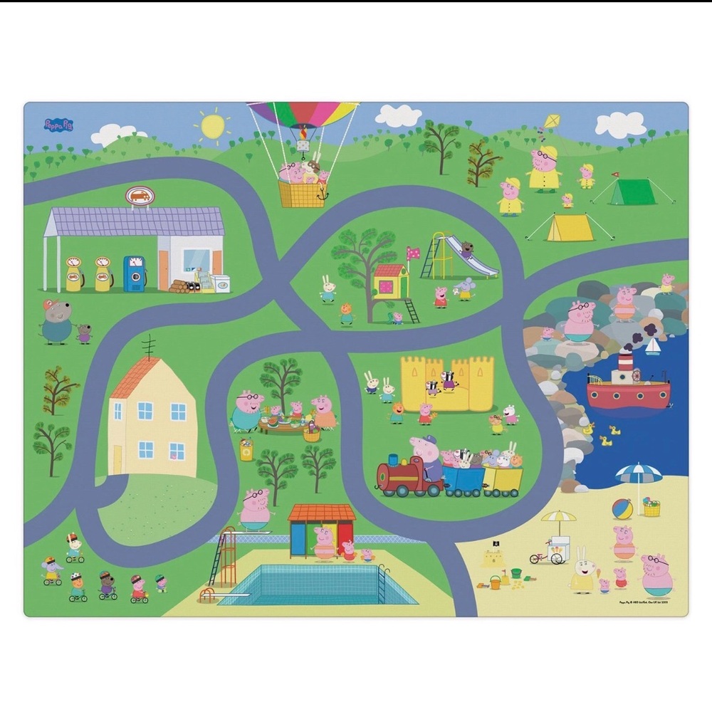 Imaginmat: Jumbo -Peppa Pig - Floor Playmat‎ & 2 Toy Cars, 47 x 61",Ages 3+